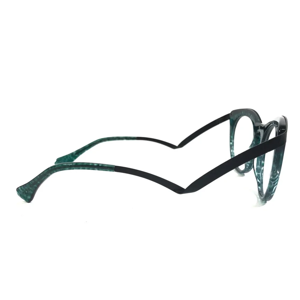BOZ Eyeglasses Frames EXTRA 4000 Clear Green Marble Matte Black 47-20-140